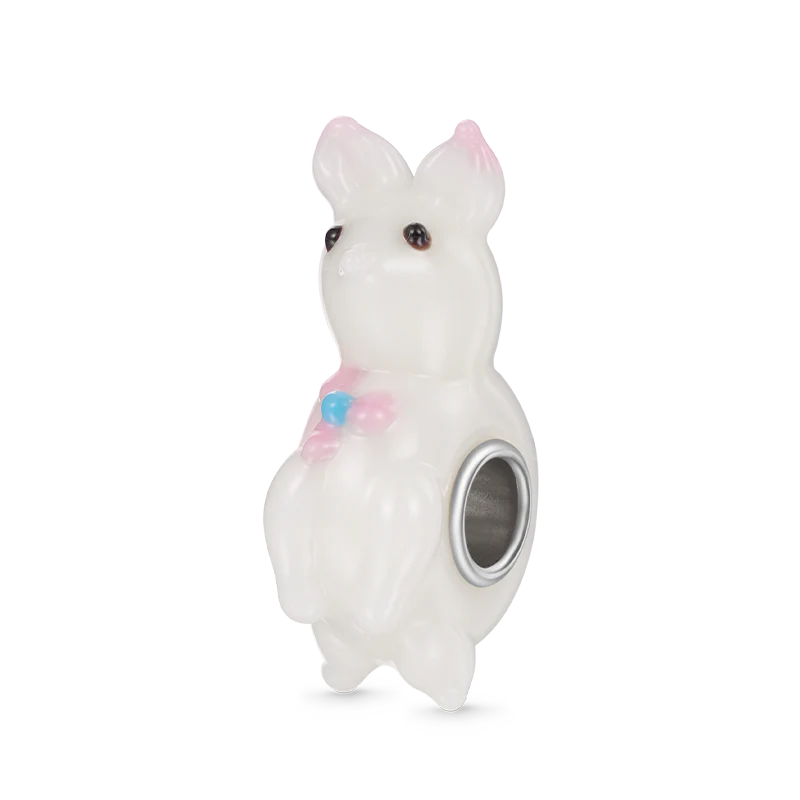 Gnoce Jumping Rabbit Murano Glass Charm