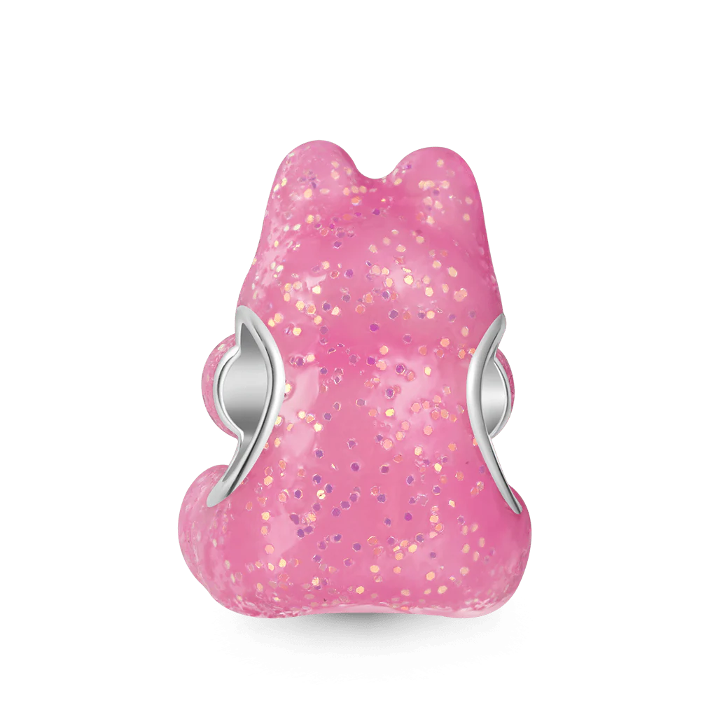 Gnoce Rabbit Gummy Glow-in-the-Dark Charm Platinum-plated Silver Blend - Image 2