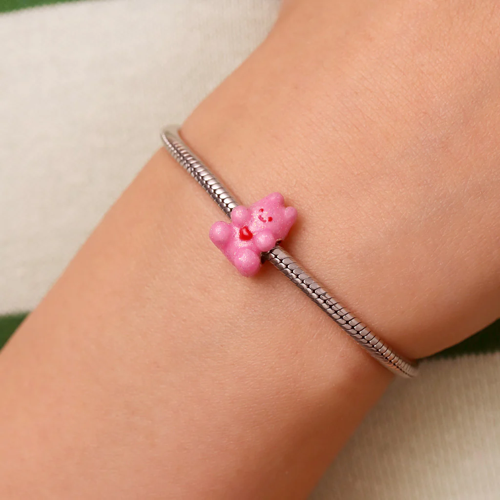 Gnoce Rabbit Gummy Glow-in-the-Dark Charm Platinum-plated Silver Blend - Image 6