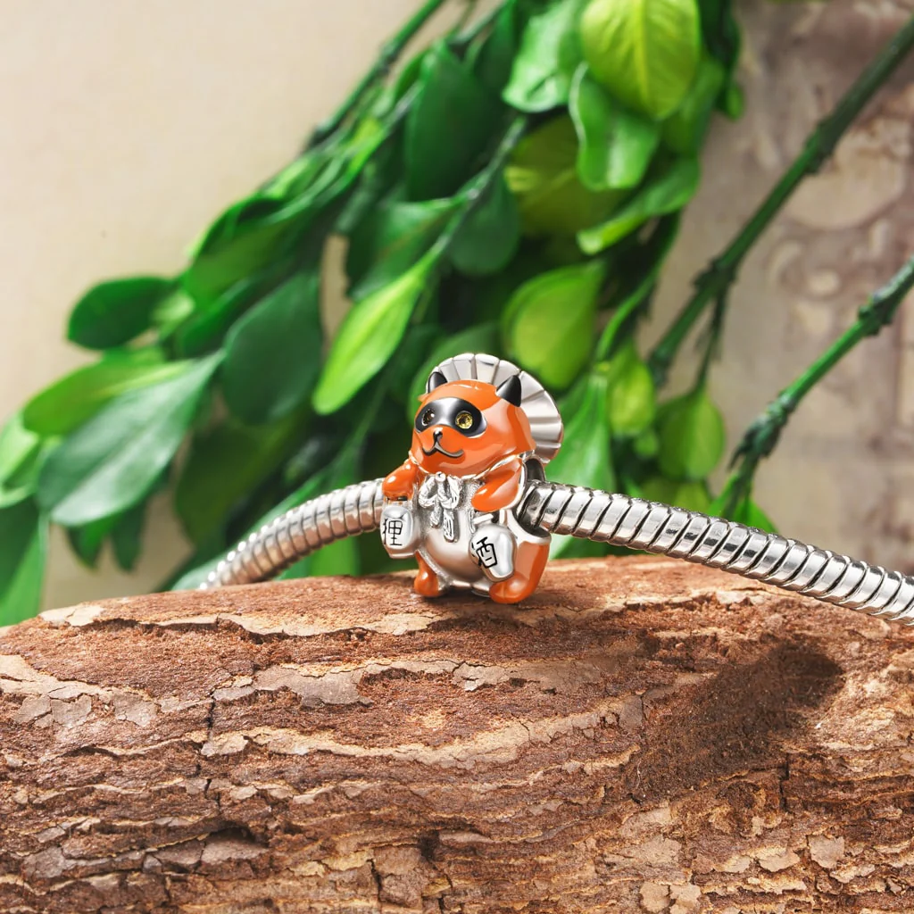 Gnoce kawaii Raccoon Animal Charm Platinum-plated Silver Blend - Image 3
