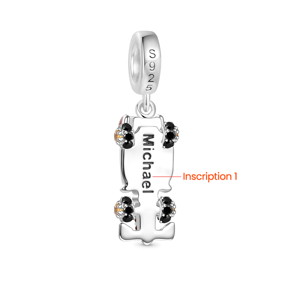 Gnoce Engravable Race Car Charm Platinum-plated Silver Blend - Image 2