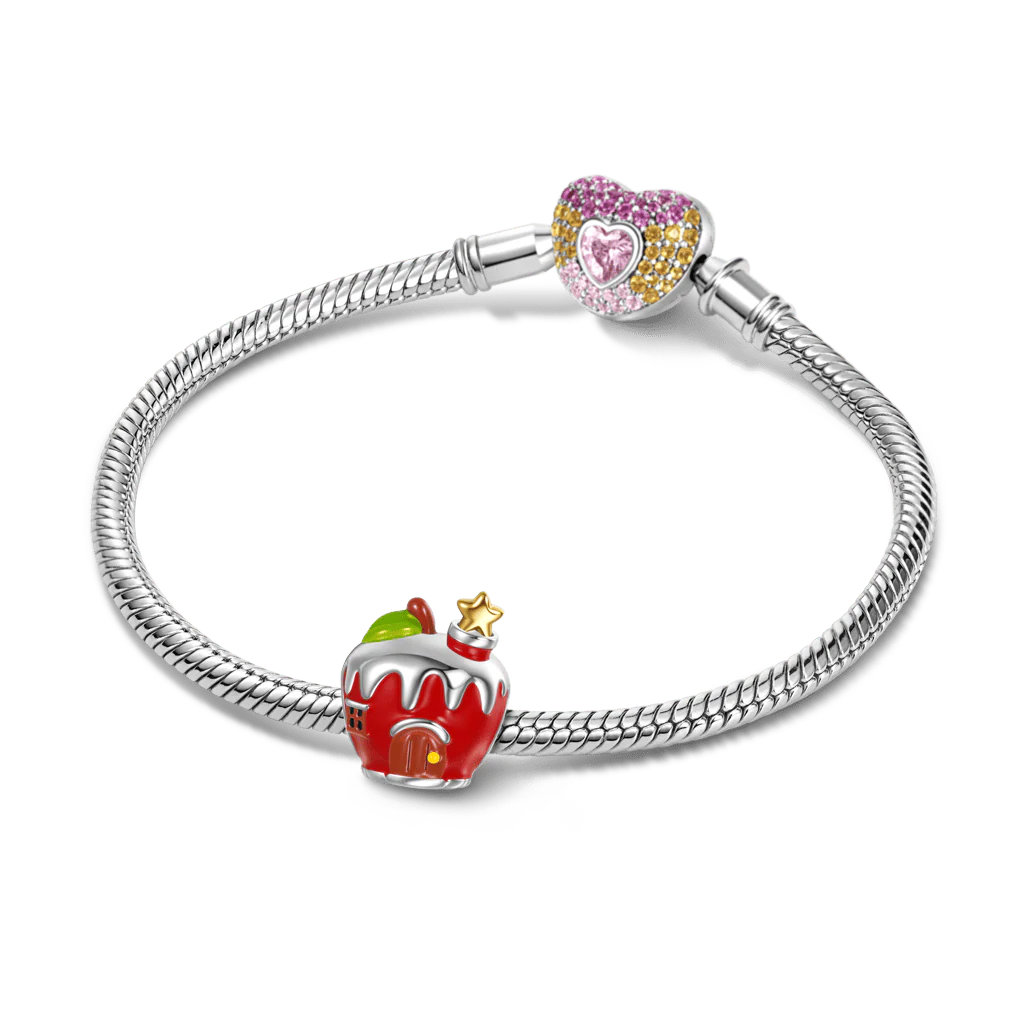 Gnoce Christmas Red Apple House Charm Platinum-plated Silver Blend - Image 3