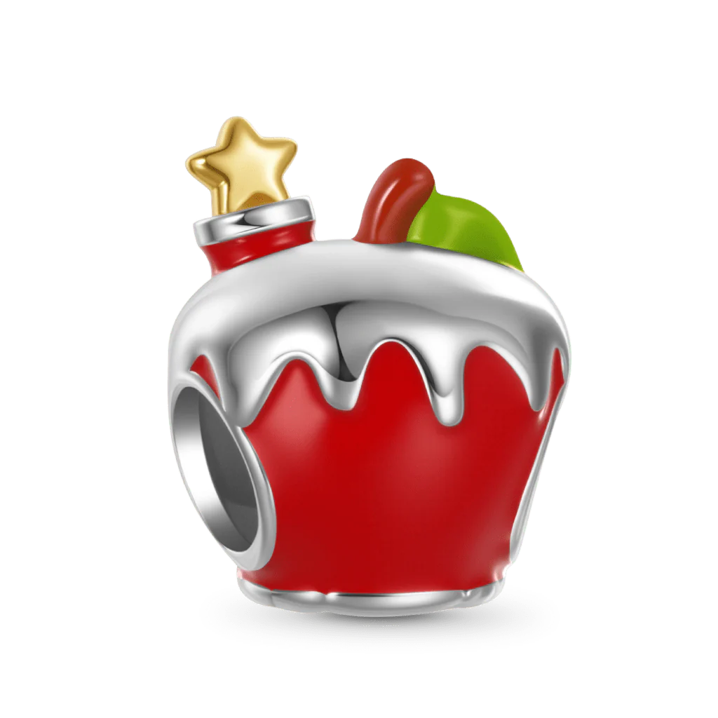 Gnoce Christmas Red Apple House Charm Platinum-plated Silver Blend - Image 5