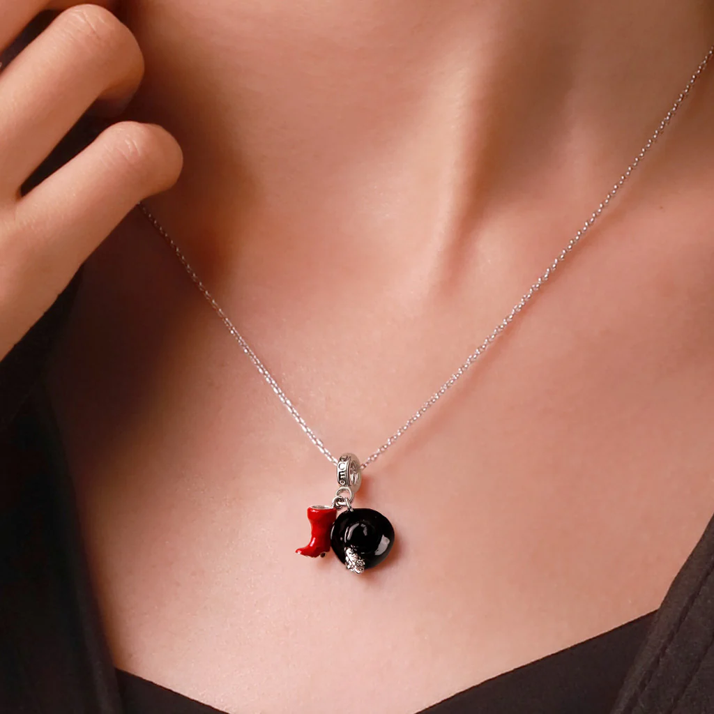 Gnoce Puss In Boots Red Boot & Hat Pendant Dangle Charm - Image 5