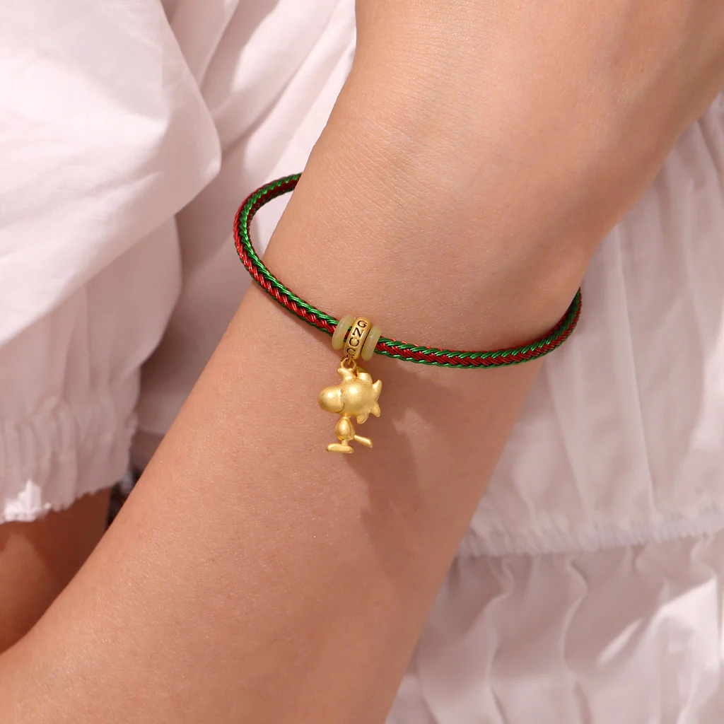 Gnoce Red & Green Cylindrical Snap Basic Bracelet with 2 Pieces of Stoppers - Image 5