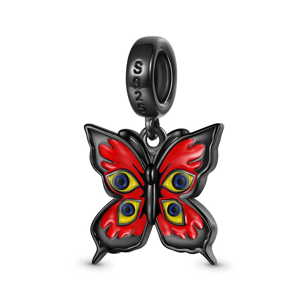 Gnoce Little Goody Two Shoes Red Walpurga Butterfly Charm Platinum-plated Silver Blend - Image 2