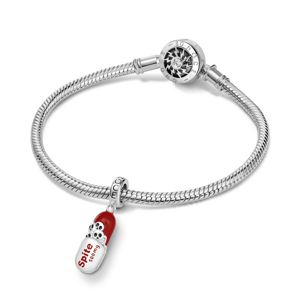 Gnoce  Resentment Pill Engravable Charm Platinum-plated Silver Blend - Image 4