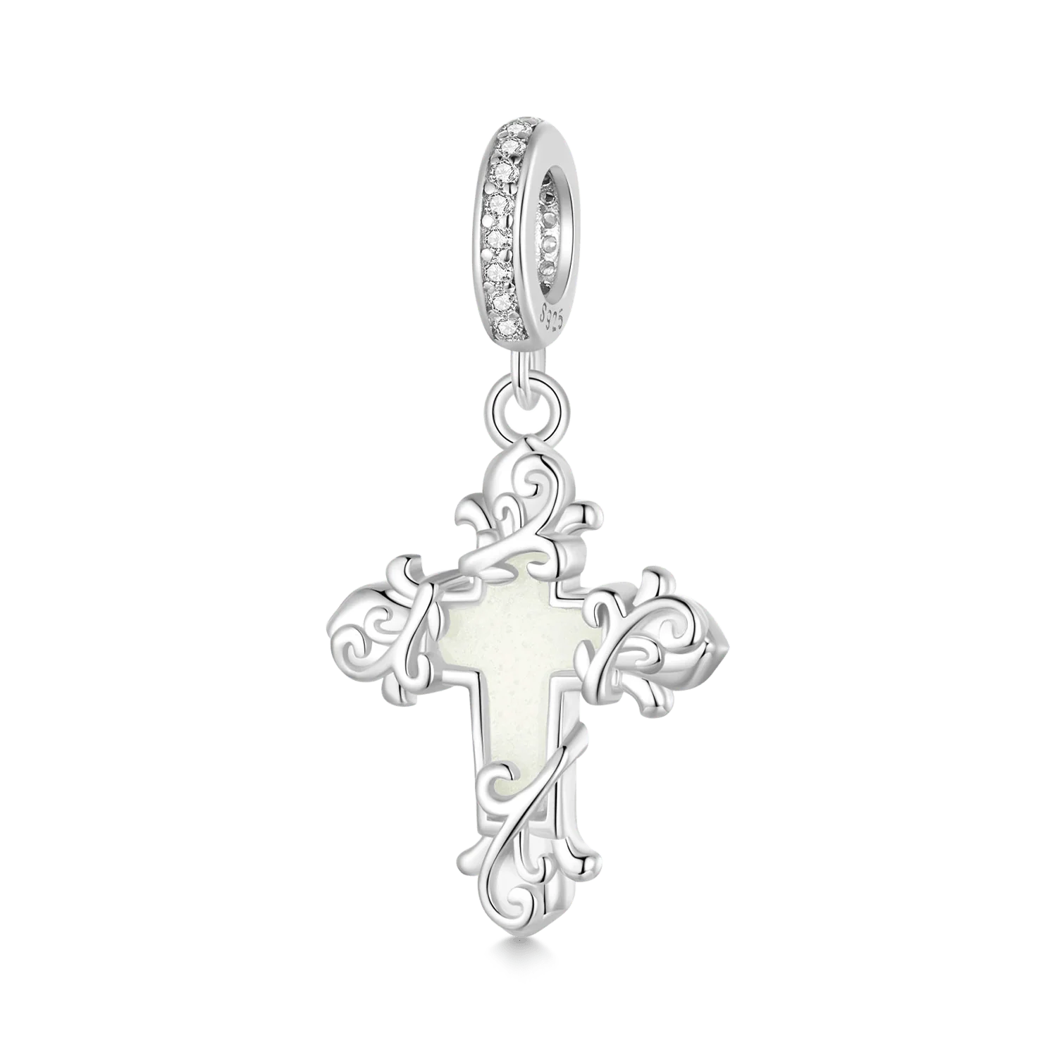 Gnoce Glow-in-the-Dark Retro Cross Pendant Dangle Charm - Image 2