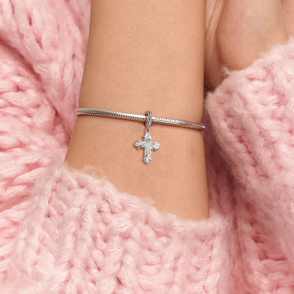 Gnoce Glow-in-the-Dark Retro Cross Pendant Dangle Charm - Image 5