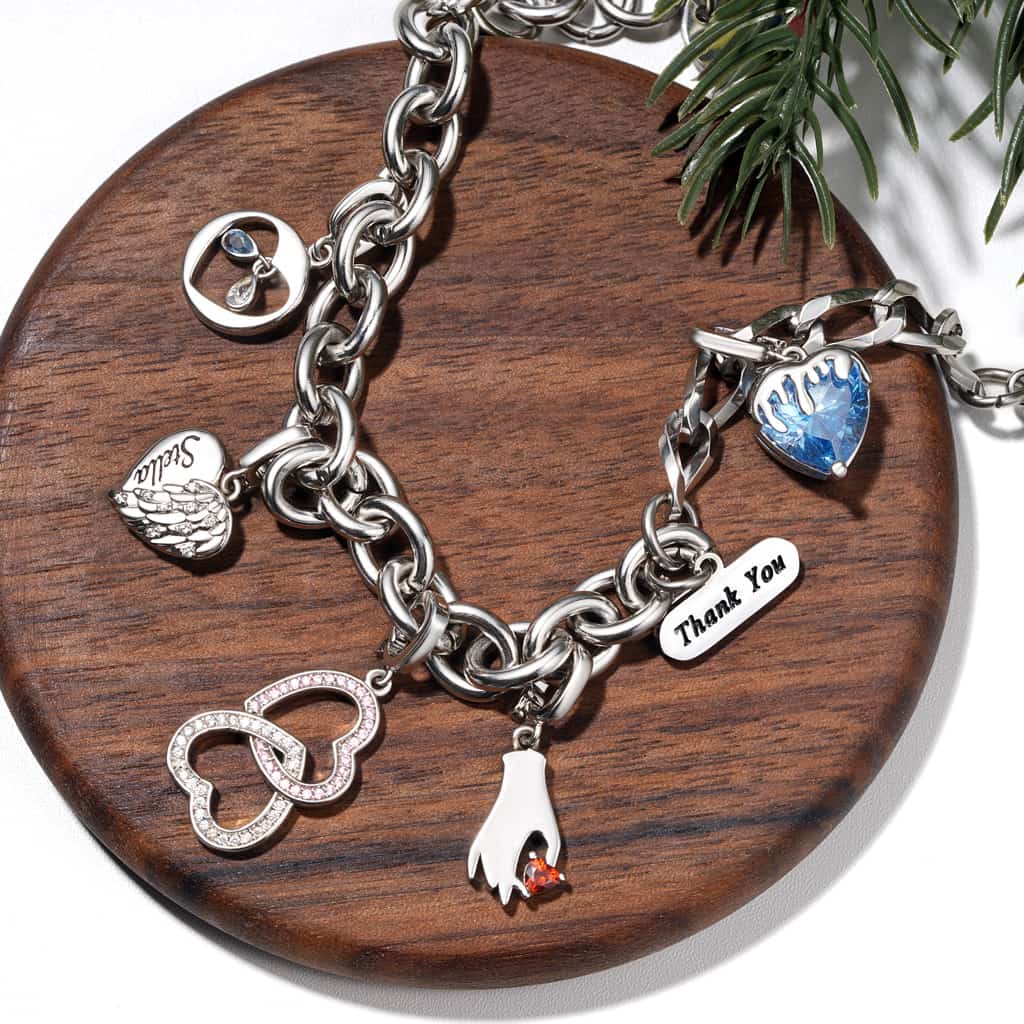 Gnoce Retro Street ‘Thank You’ Spliced Link Chain Bracelet - Image 3