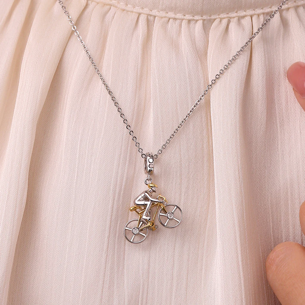 Gnoce Road Cycling Competition Charm Platinum-plated Silver Blend - Image 5