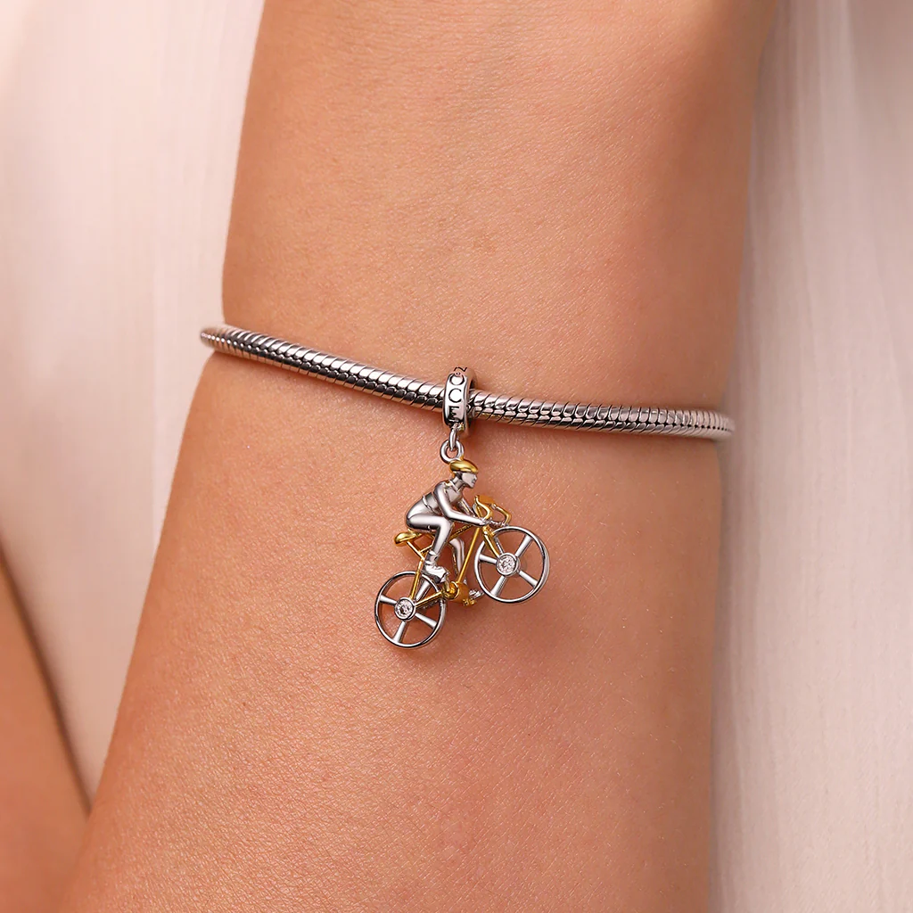 Gnoce Road Cycling Competition Charm Platinum-plated Silver Blend - Image 7