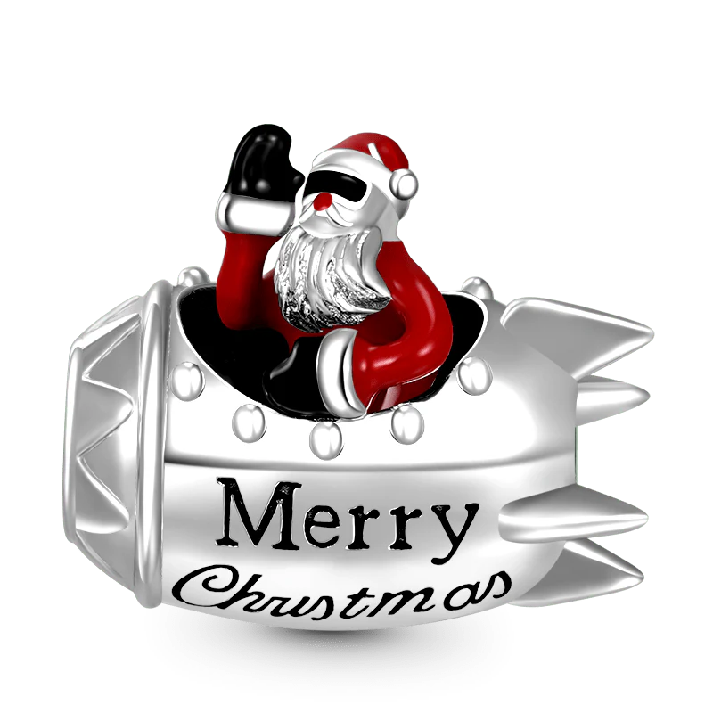 Gnoce Rocket Santa Claus Removable Charm Platinum-plated Silver Blend - Image 2