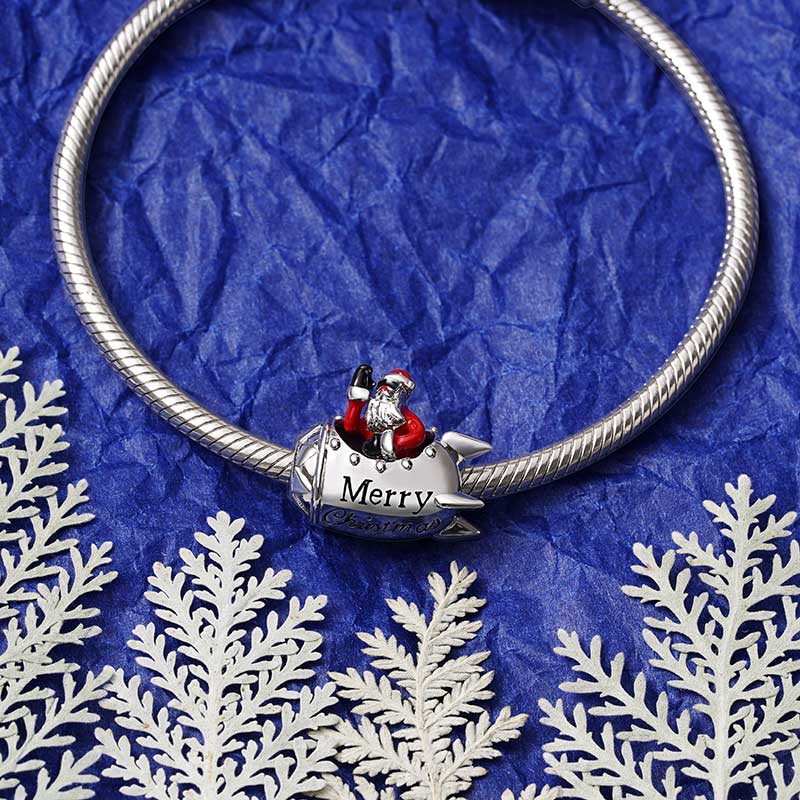 Gnoce Rocket Santa Claus Removable Charm Platinum-plated Silver Blend - Image 5