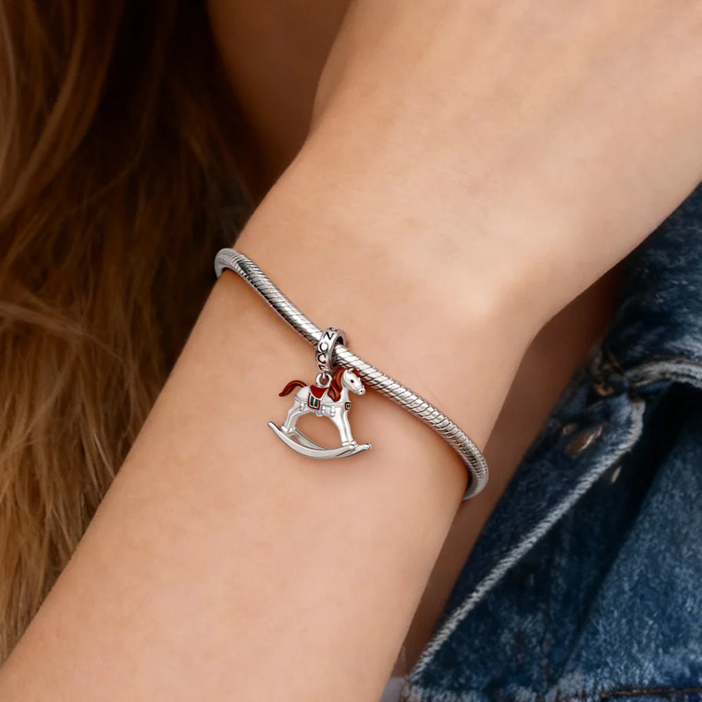 Gnoce  Rocking Horse Charm Platinum-plated Silver Blend - Image 2