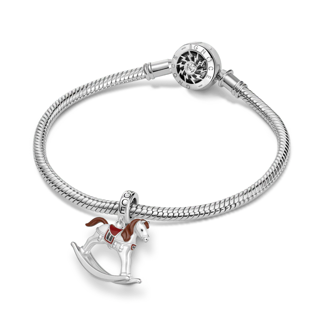 Gnoce  Rocking Horse Charm Platinum-plated Silver Blend - Image 3