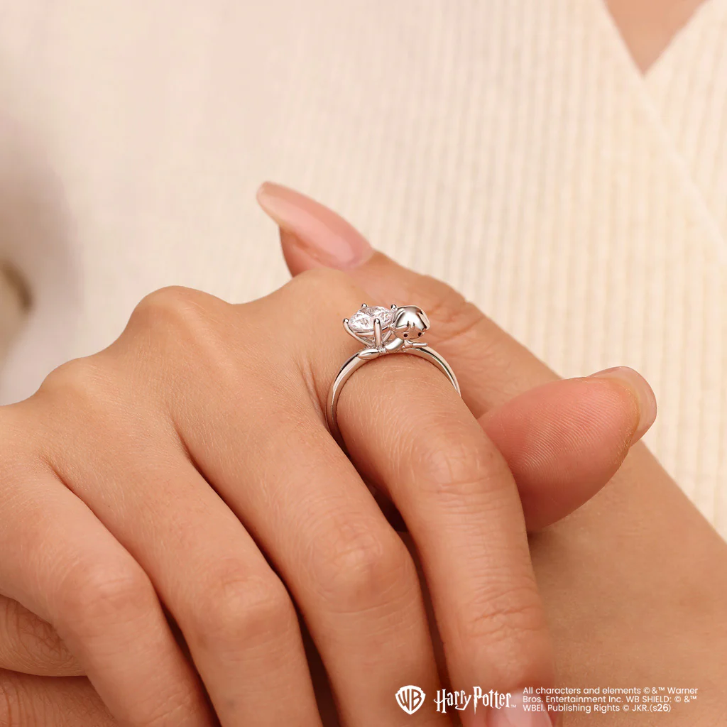 Gnoce Harry Potter Ron Weasley Embraces Moissanite Round Cut Ring - Image 2