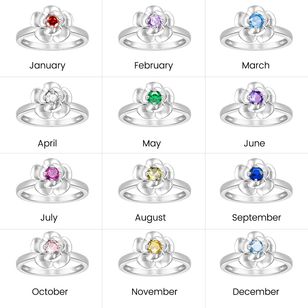 Gnoce Lucky Rose Birthstone Ring - Image 6