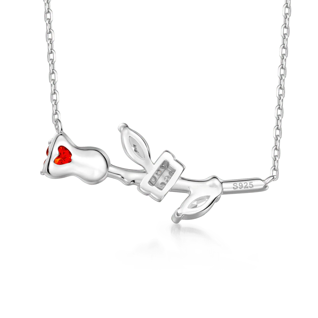 Gnoce Elegant Rose Flower Necklace - Image 4