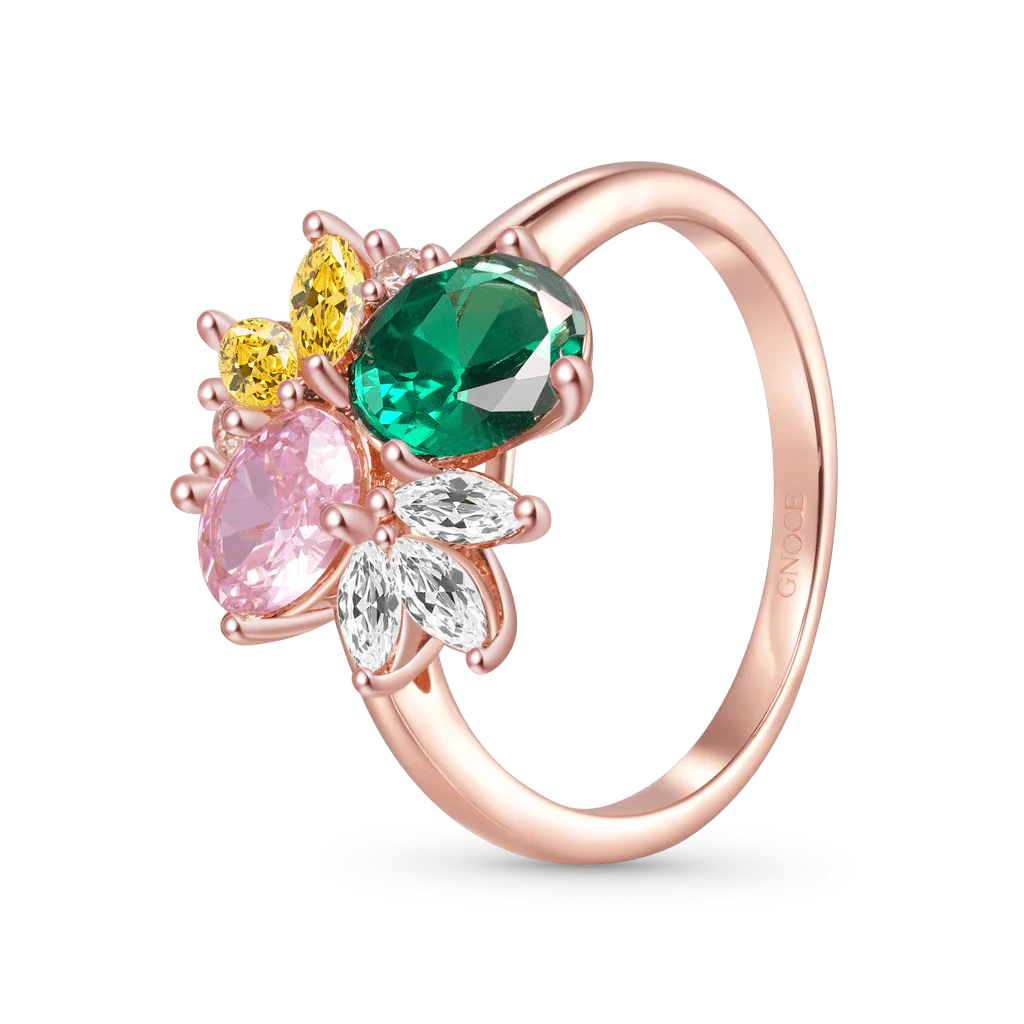Gnoce Flower Garden Ring Platinum-plated Silver Blend - Image 2