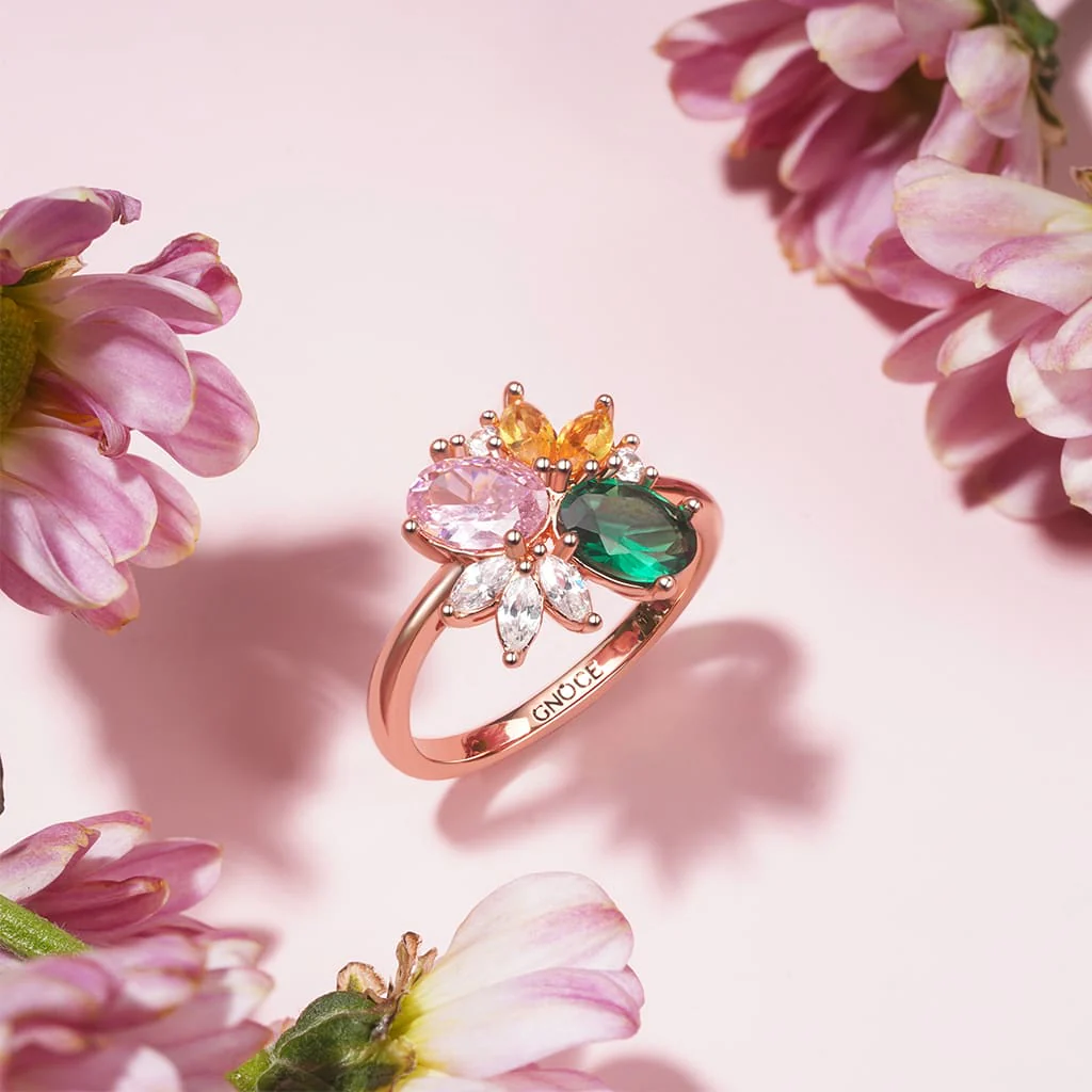 Gnoce Flower Garden Ring Platinum-plated Silver Blend - Image 3