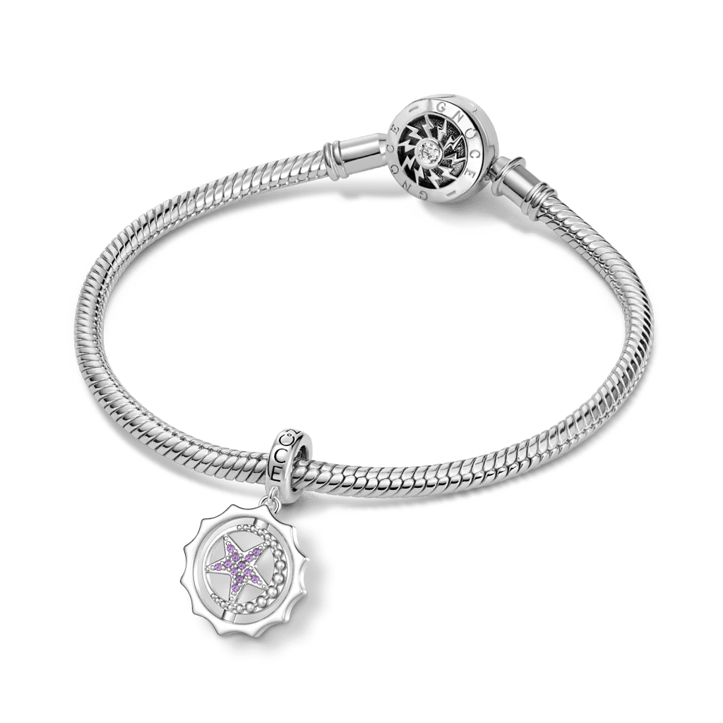 Gnoce  Rotatable Star Birthstone Pendant Dangle Charm - Image 4