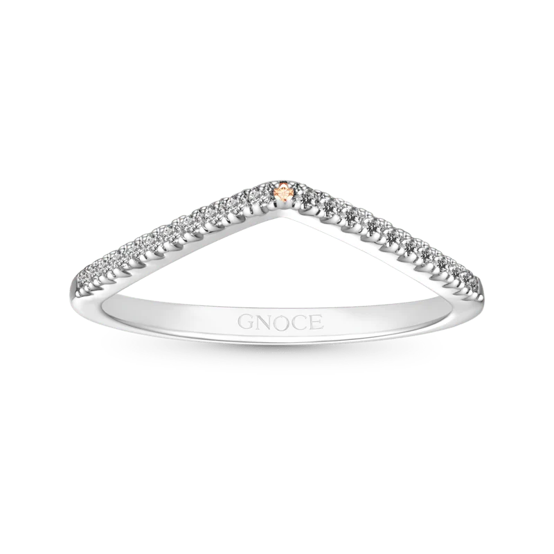 Gnoce Round Brilliant Stacked Diamond Ring Set Platinum-plated Silver Blend - Image 4