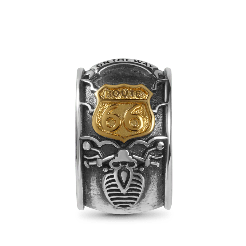 Gnoce Route 66 Vintage & Customized Charm Platinum-plated Silver Blend - Image 2
