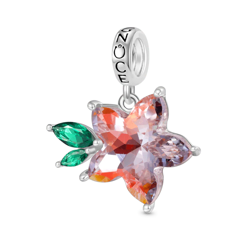 Gnoce Pink Zircon Sakura Pendant Dangle Charm