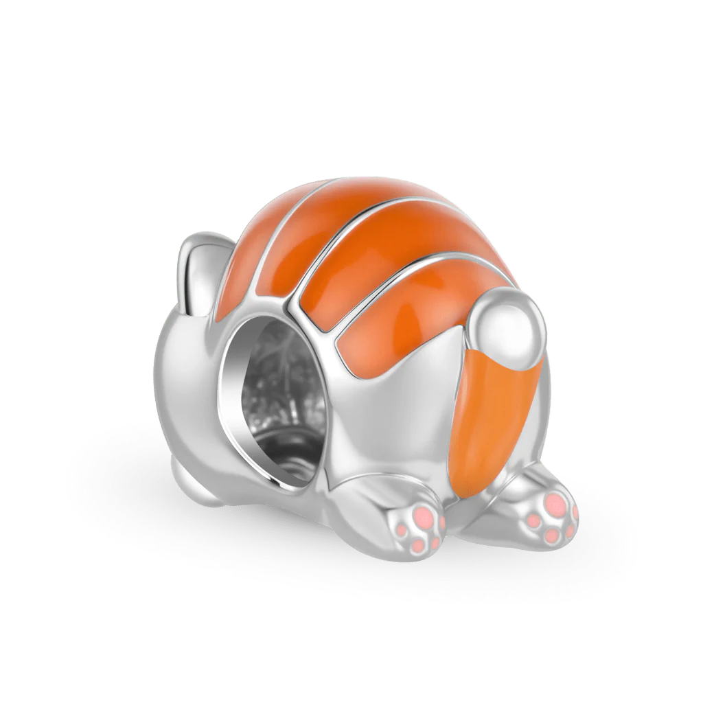 Gnoce Glow-in-the-Dark Salmon Sushi Cat Charm Platinum-plated Silver Blend - Image 5