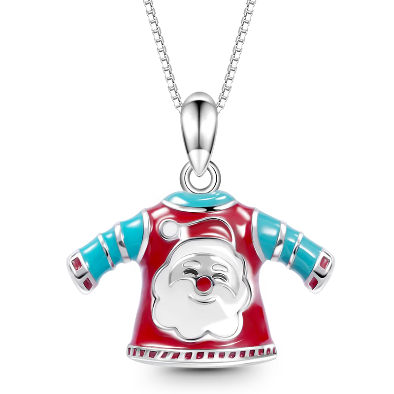 Gnoce Santa Claus T-shirt Necklace Platinum-plated Silver Blend