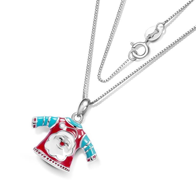 Gnoce Santa Claus T-shirt Necklace Platinum-plated Silver Blend - Image 2
