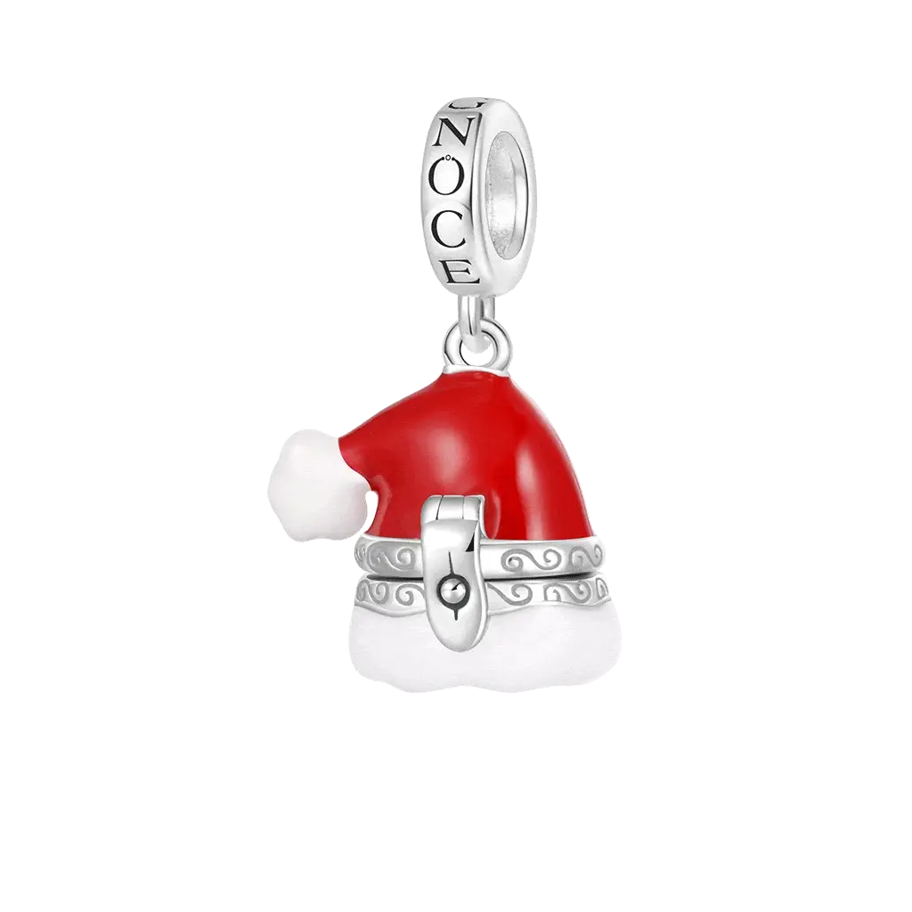 Gnoce Openable Santa Hat Elk Charm Platinum-plated Silver Blend