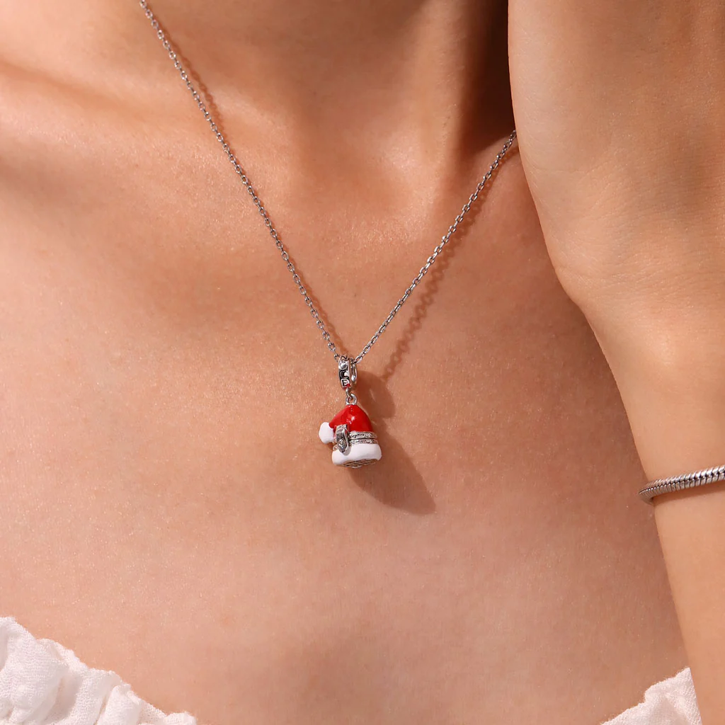 Gnoce Openable Santa Hat Elk Charm Platinum-plated Silver Blend - Image 6