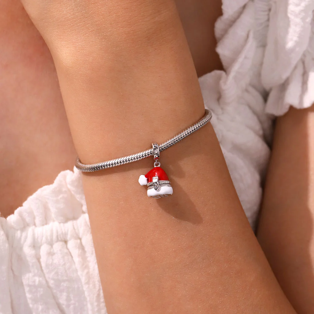 Gnoce Openable Santa Hat Elk Charm Platinum-plated Silver Blend - Image 7