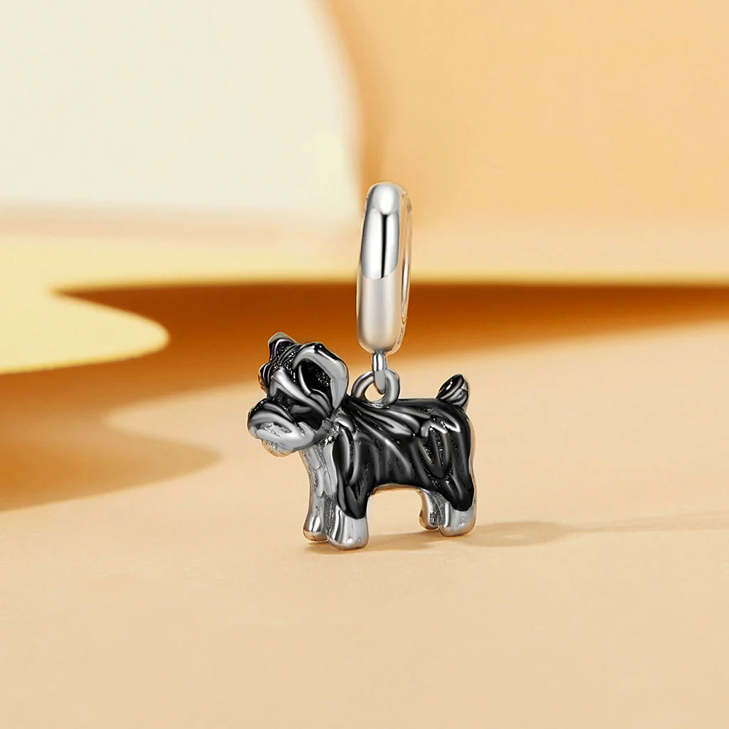 Gnoce Cute Puppy Schnauzer Pendant Dangle Charm - Image 2