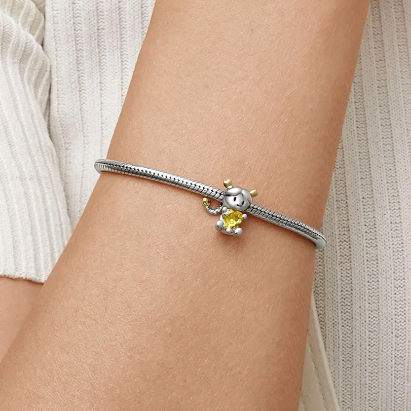 Gnoce Scorpio Zodiac Sign Embraces Heart Gem Charm - Image 5