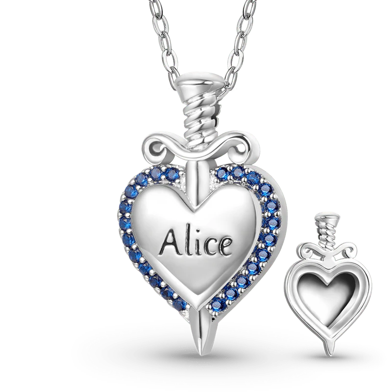 Gnoce Engravable Screws Drive Into Love Heart Necklace