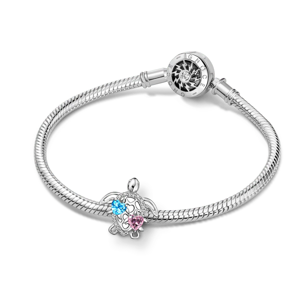 Gnoce Mother's Day Sea Turtle Engravable Birthstone Charm - Image 3