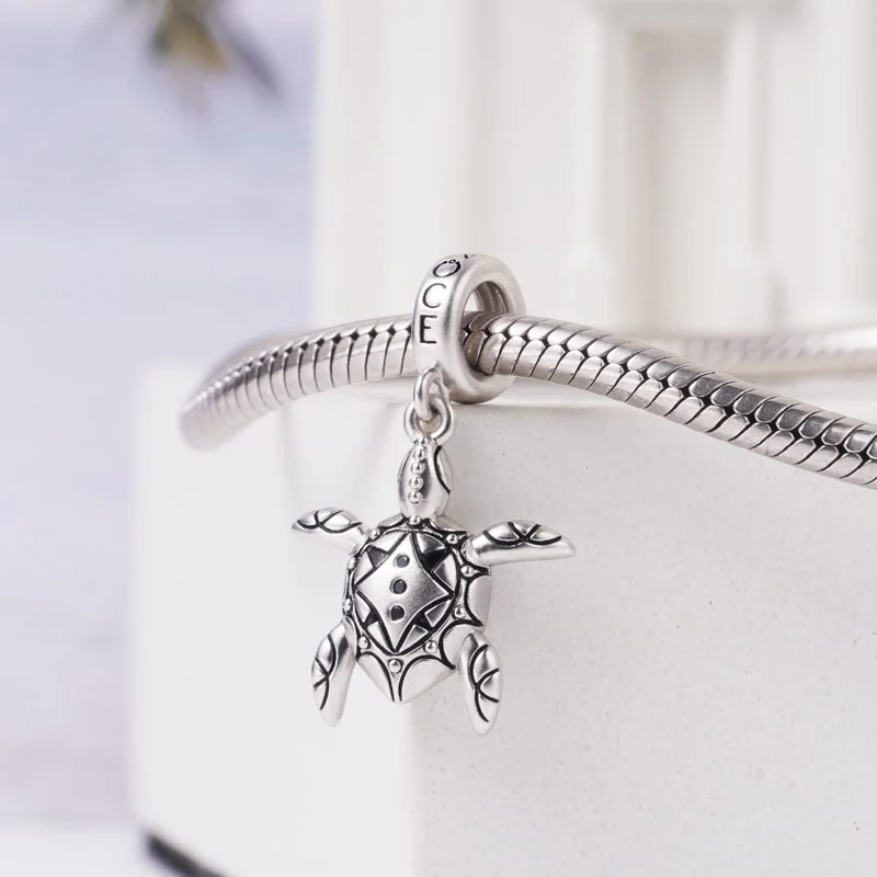 Gnoce Sea Turtle Charm Platinum-plated Silver Blend - Image 2