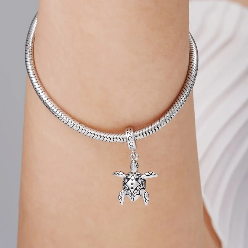 Gnoce Sea Turtle Charm Platinum-plated Silver Blend - Image 3