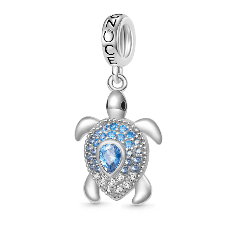 Gnoce Sea Turtle Charm Platinum-plated Silver Blend