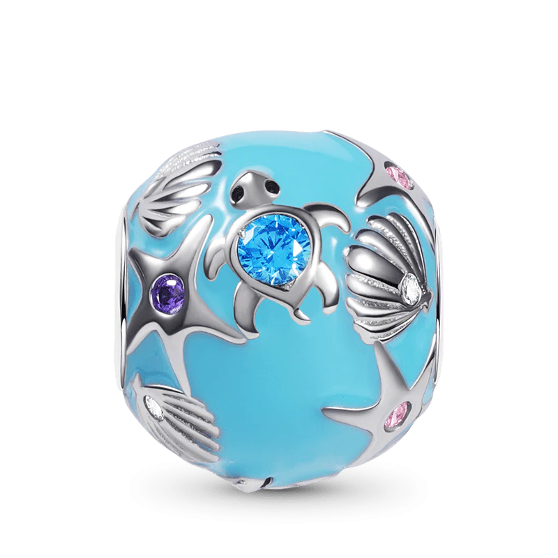 Gnoce Sea World Charm Platinum-plated Silver Blend