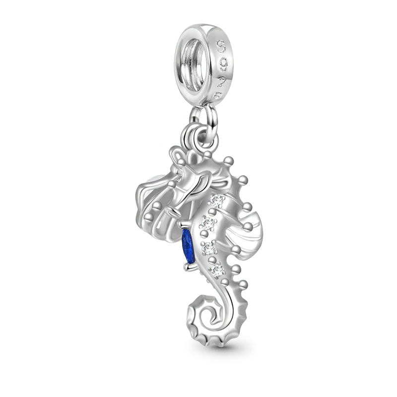 Gnoce Seahorse Shell Double Charm Platinum-plated Silver Blend - Image 2