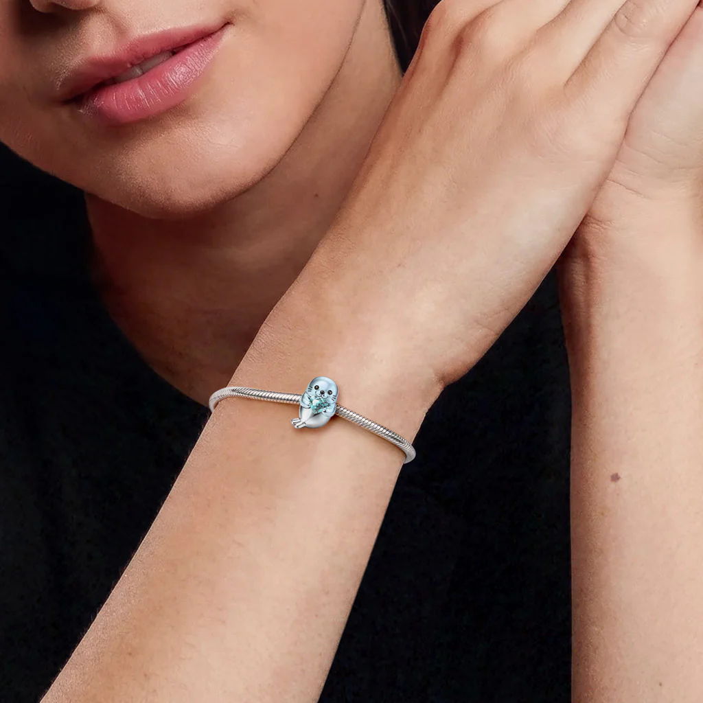 Gnoce Seal Embraces Love Birthstone Charm Platinum-plated Silver Blend - Image 2