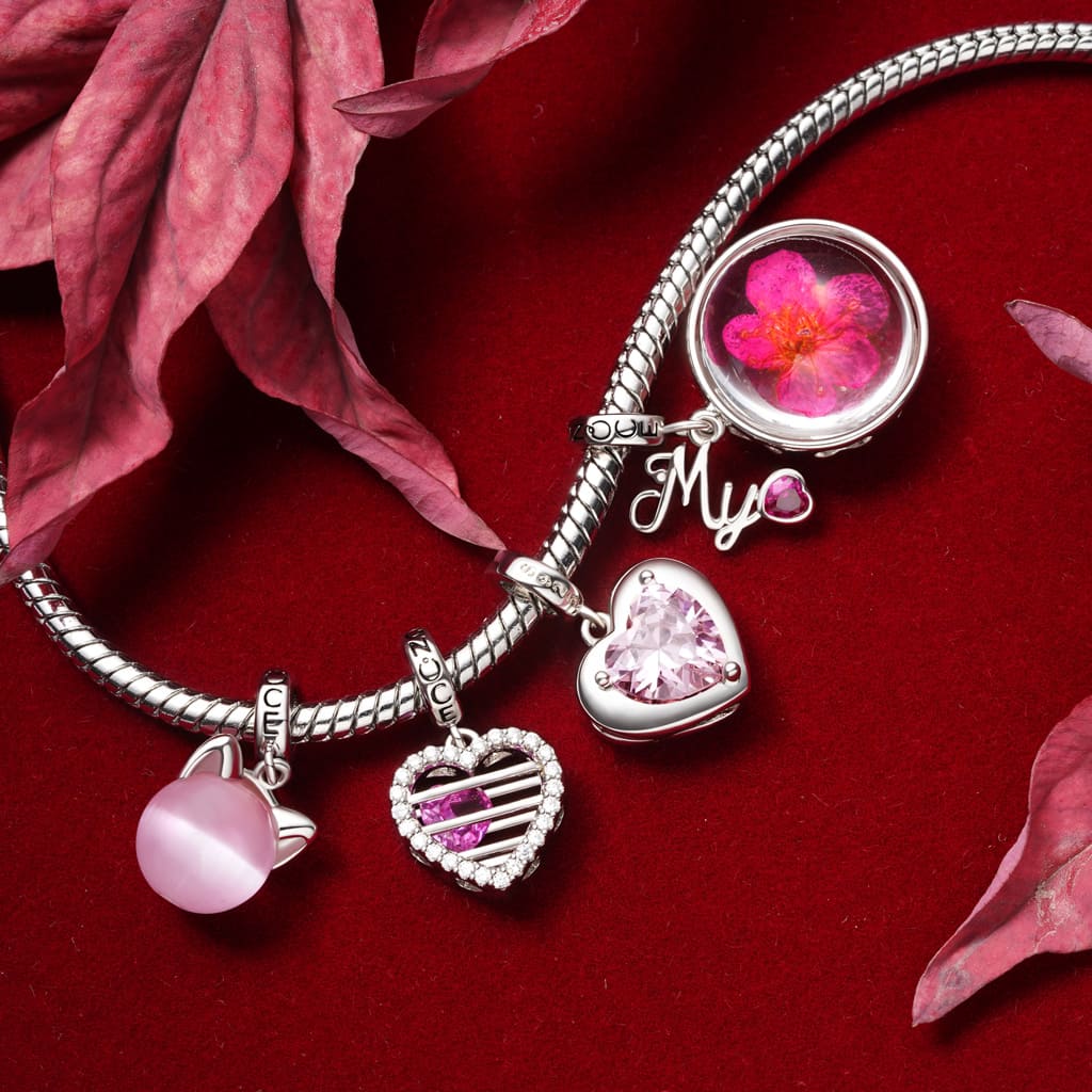 Gnoce Sealed Love Heart Birthstone Charm Platinum-plated Silver Blend - Image 4