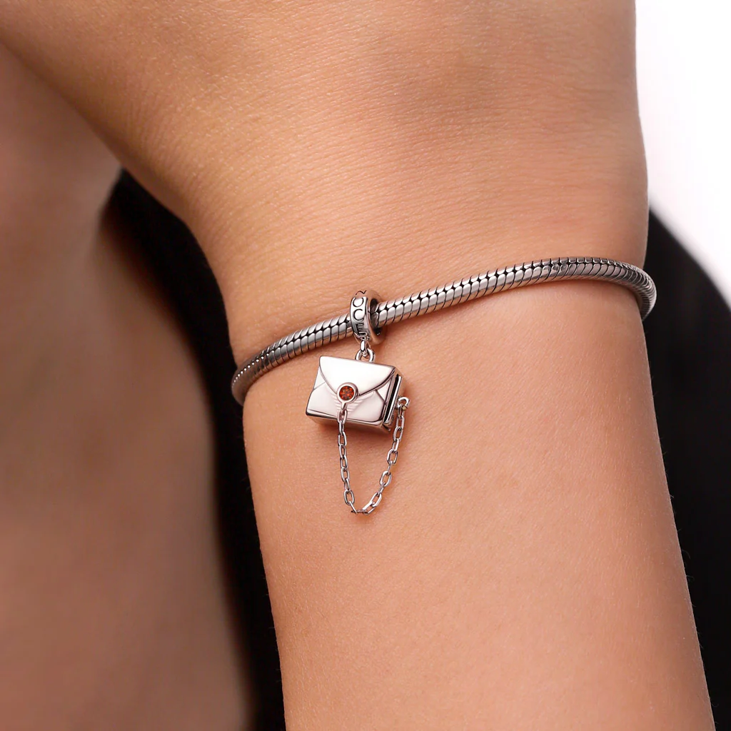 Gnoce Photo Secret Love Envelope Charm Platinum-plated Silver Blend - Image 6