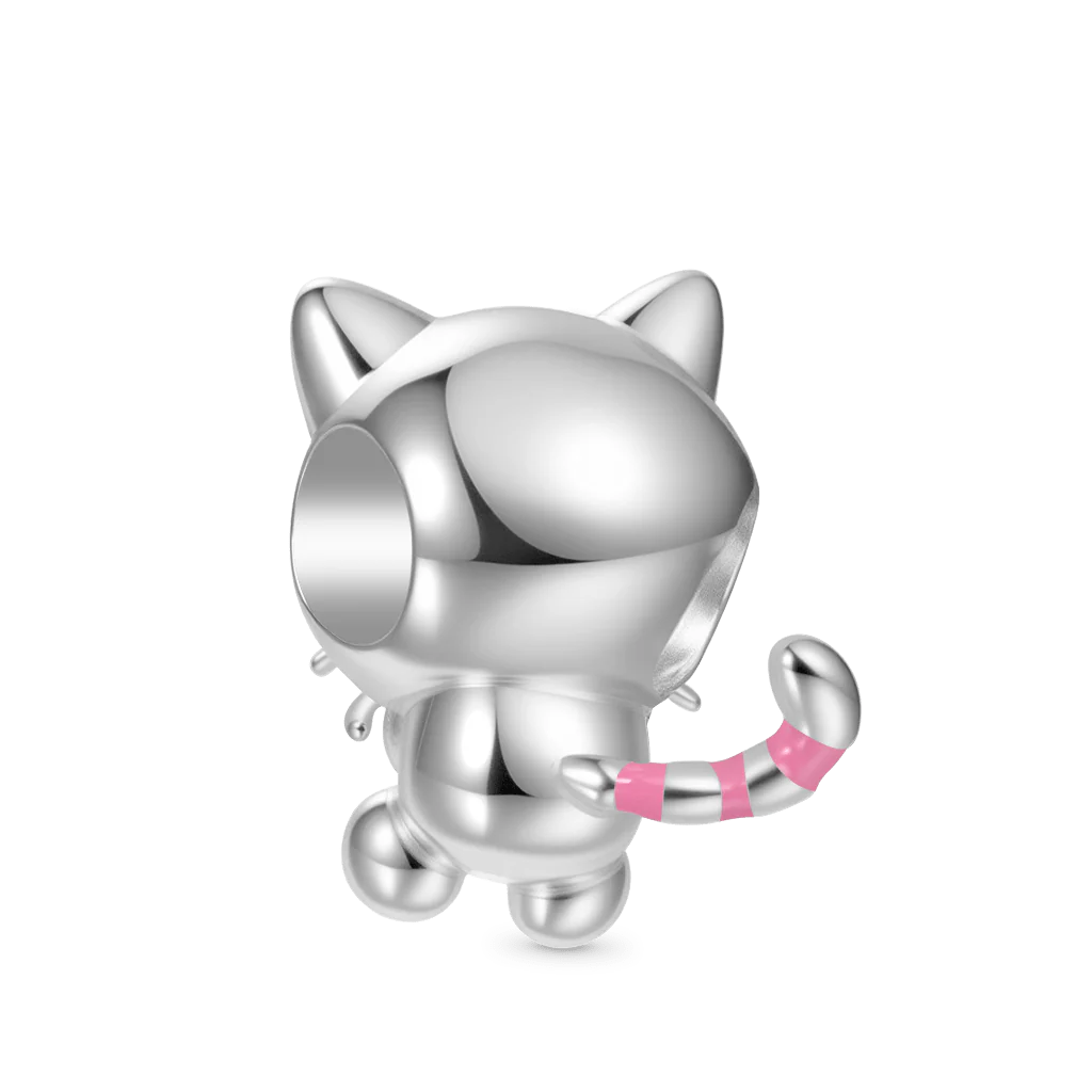 Gnoce Love U Cat Glow-in-the-Dark Charm Platinum-plated Silver Blend - Image 3