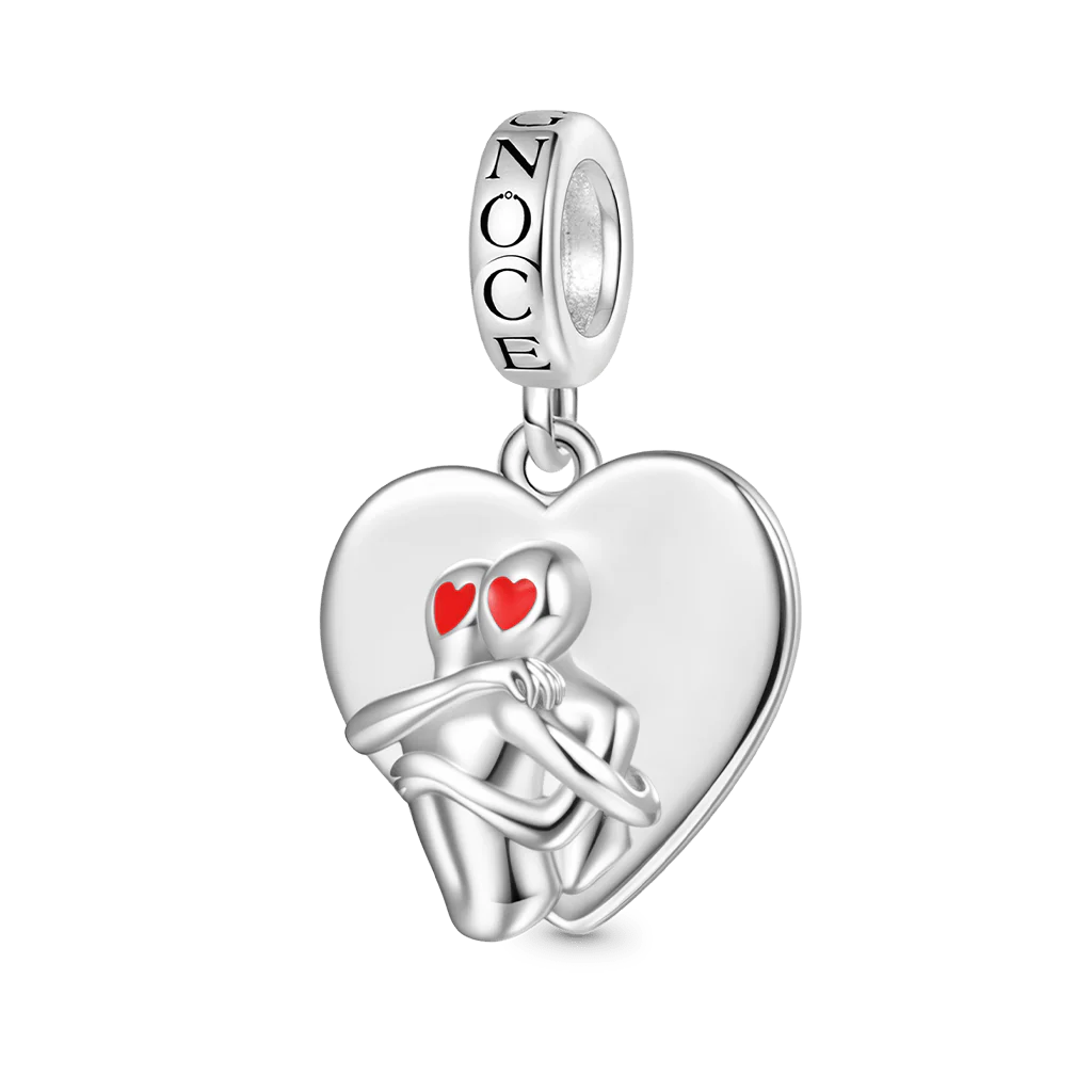 Gnoce 'self Love' Hugging Heart Charm Platinum-plated Silver Blend
