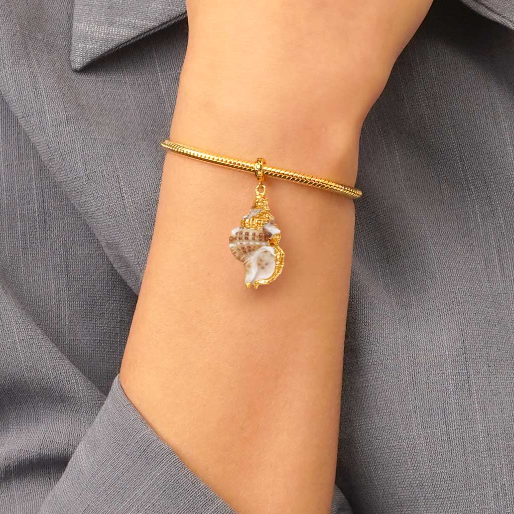 Gnoce Natural Shell Conch Charm Platinum-plated Silver Blend - Image 6